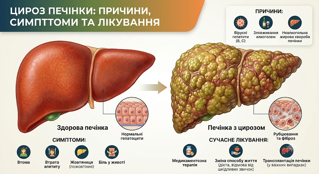 Цироз печінки причини, симптоми та сучасне лікування