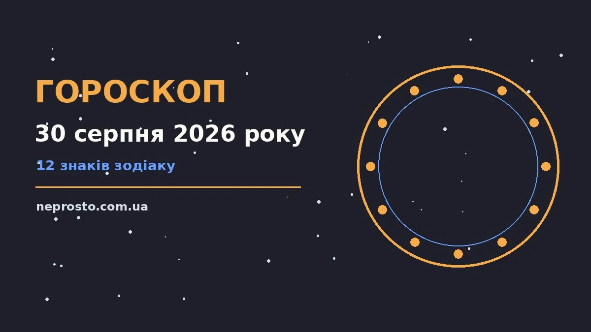 Гороскоп на 30 серпня 2026 року: детальний прогноз дня для впевненого початку дня