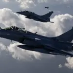 Два винищувачі Rafale ВПС Франції під час навчань Volfa 2025, вересень 2025 року