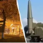 Наслідки удару балістичною ракетою «Іскандер» із касетною боєголовкою К5 по історичній частині Києва